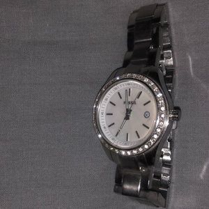 Silver Fossil Watch